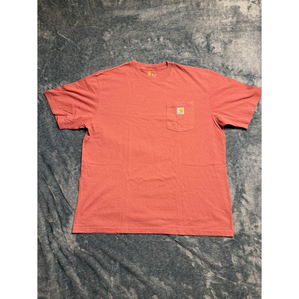 Carhartt Mens Pocket T-Shirt XL Salmon Dusty Red Heathered K87 Workwear Shirt